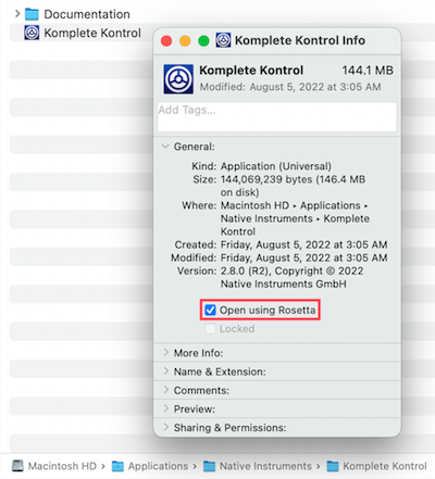 Apple M1 系统上的 KOMPLETE KONTROL 2.8 / MASCHINE 2.16 中未加载某些 VST 插件