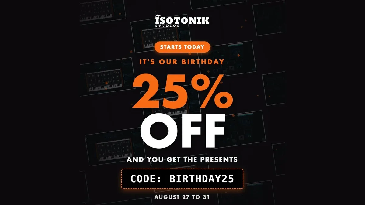 Isotonik Studios 生日特卖：Max for Live 设备及音色包享 25折扣