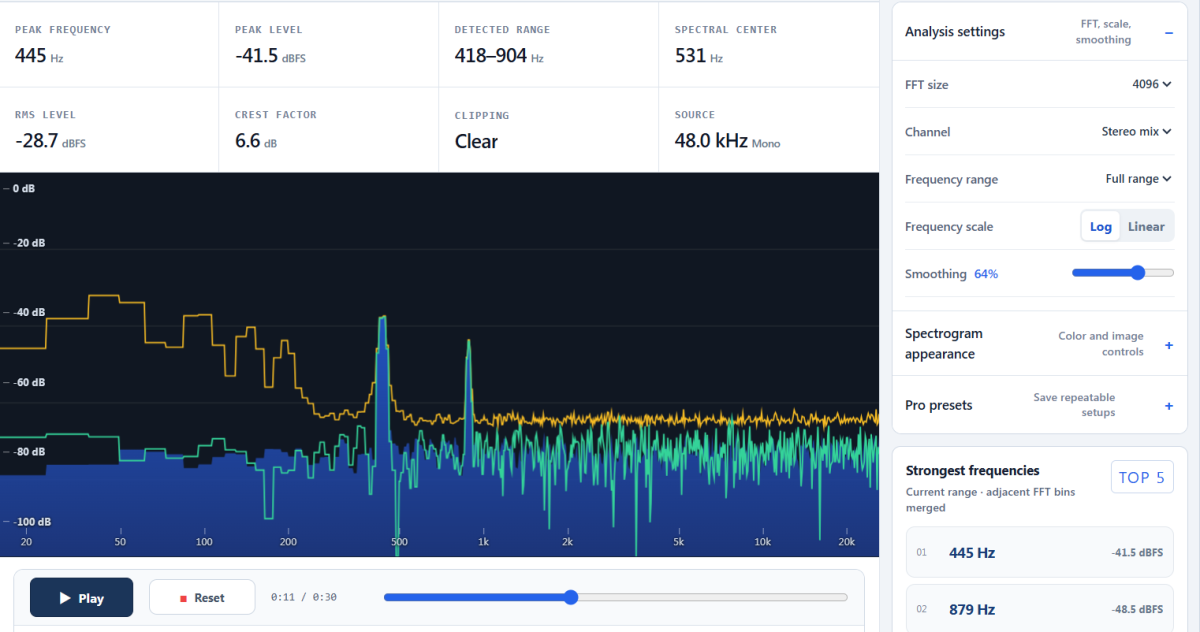Online Spectrum Analyzer